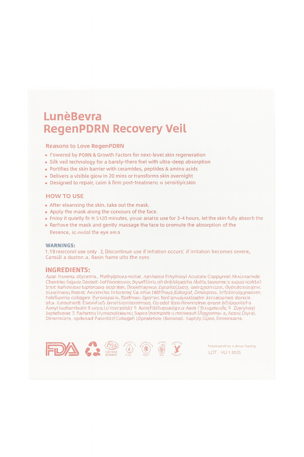 RegenPDRN Recovery Veil | Advanced PDRN Skin Regeneration Sheet Mask
